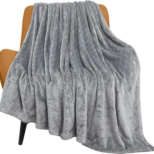 Cream White Faux Fur Bubble Throw Blanket